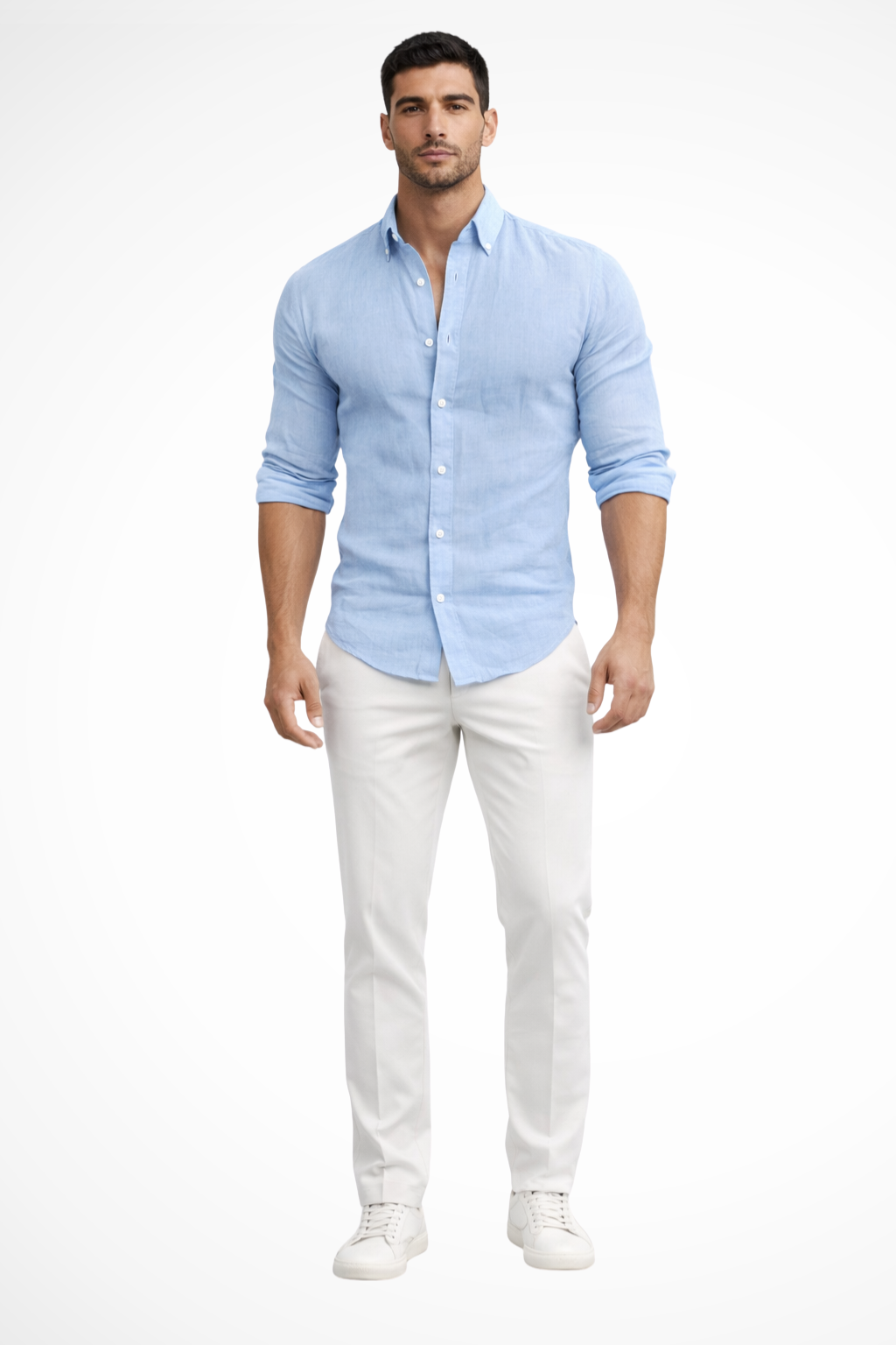 Men Loose Fit Long Sleeve Cotton Lapel Casual Summer Shirt