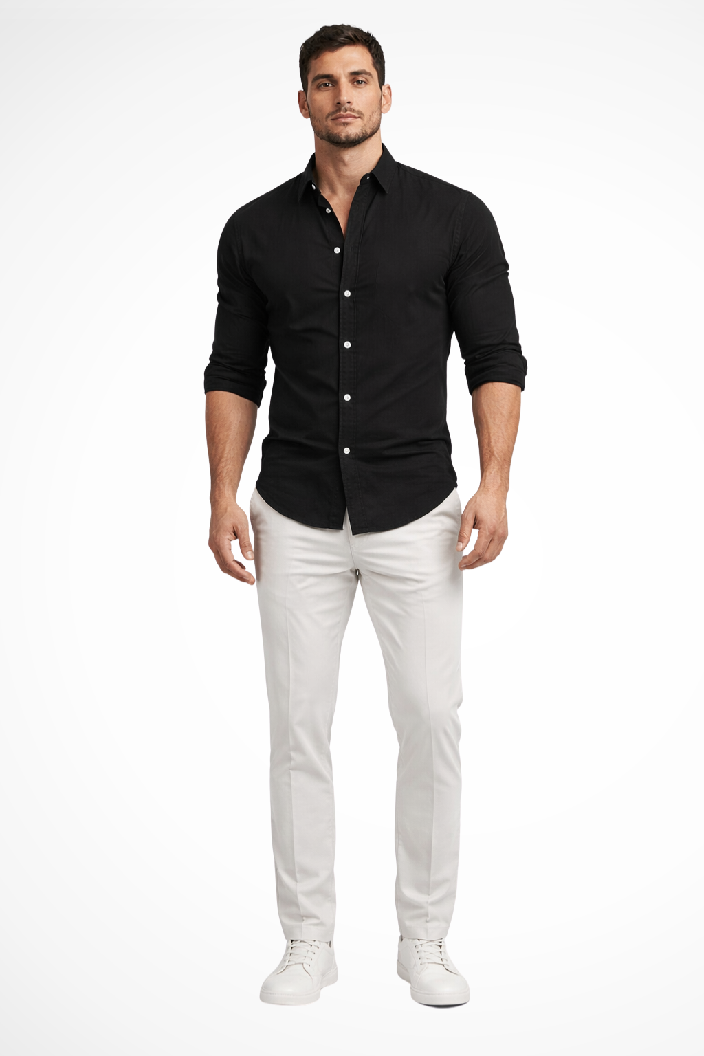 Men Loose Fit Long Sleeve Cotton Lapel Casual Summer Shirt