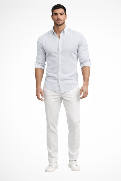 Men Loose Fit Long Sleeve Cotton Lapel Casual Summer Shirt
