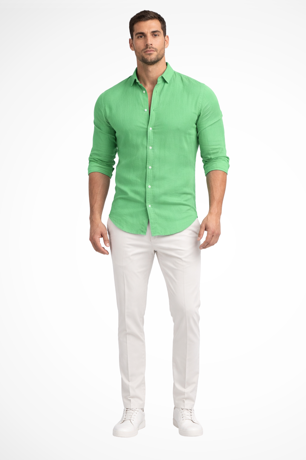 Men Loose Fit Long Sleeve Cotton Lapel Casual Summer Shirt