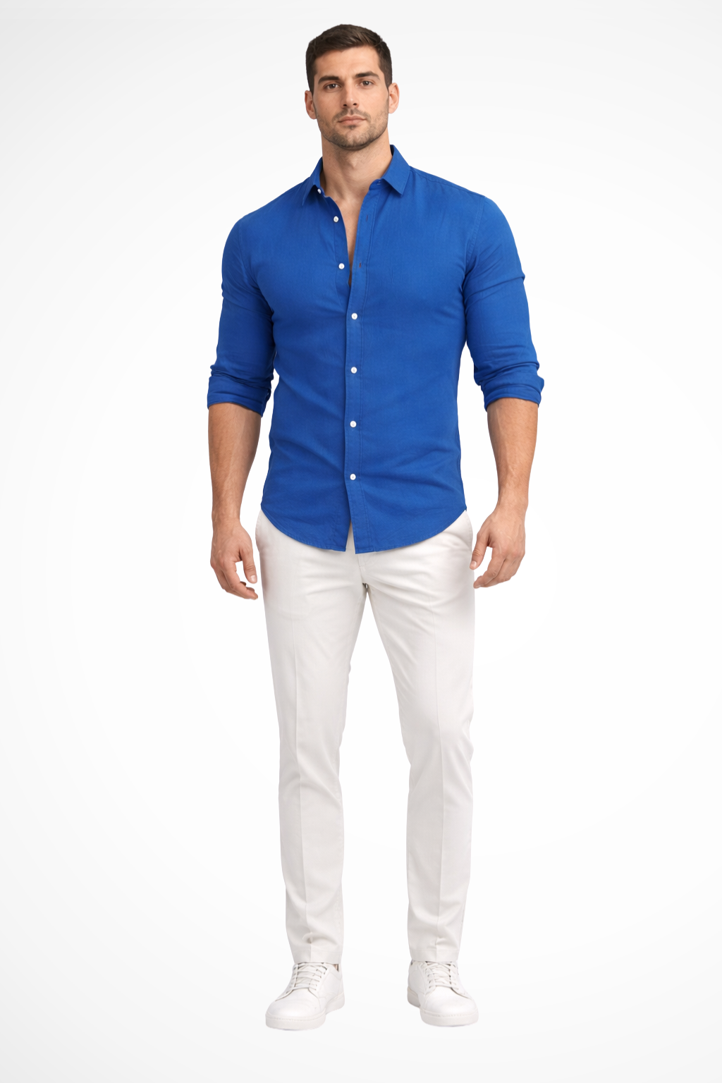 Men Loose Fit Long Sleeve Cotton Lapel Casual Summer Shirt