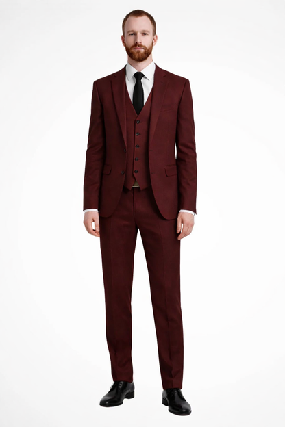 Men Linen Three Piece Wedding Guest Suit Blazer Trousers and Waistcoat Set
