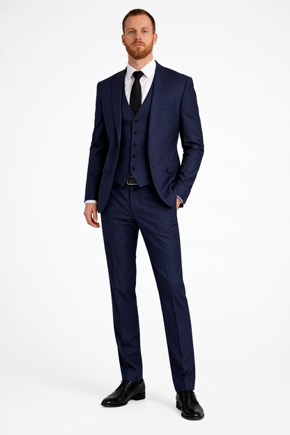 Men Linen Three Piece Wedding Guest Suit Blazer Trousers and Waistcoat Set