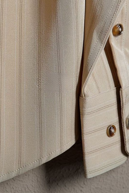 Men Striped Long Sleeve Button Down Formal Shirt