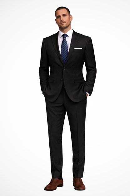 Men Fitted Two Piece Wedding Guest Suit with Notch Lapel