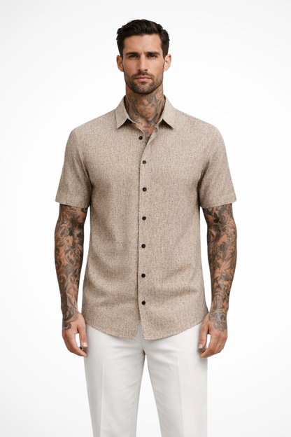 Men Short Sleeve Button Down Summer Shirt