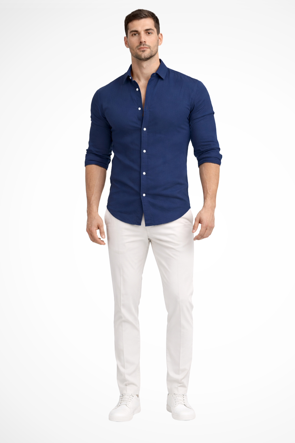 Men Loose Fit Long Sleeve Cotton Lapel Casual Summer Shirt